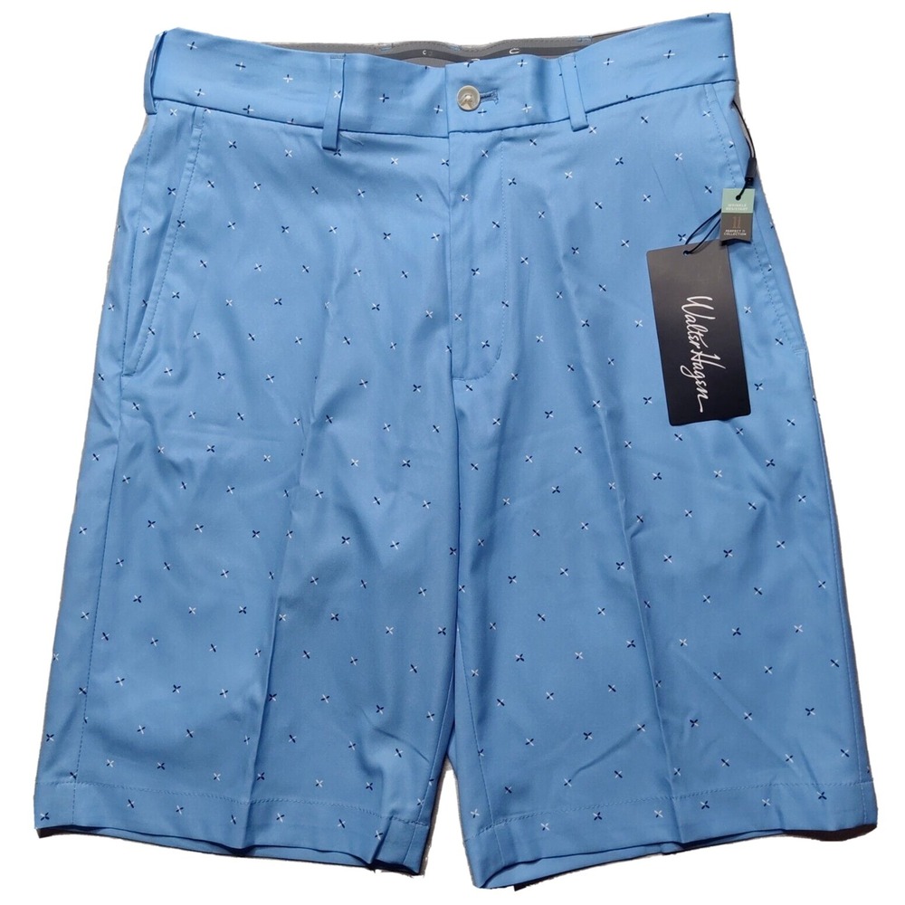 WALTER HAGEN Perfect‎ 11 Men 30 Jasmine Geo Print Daybreak Blue 10" Shorts NEW